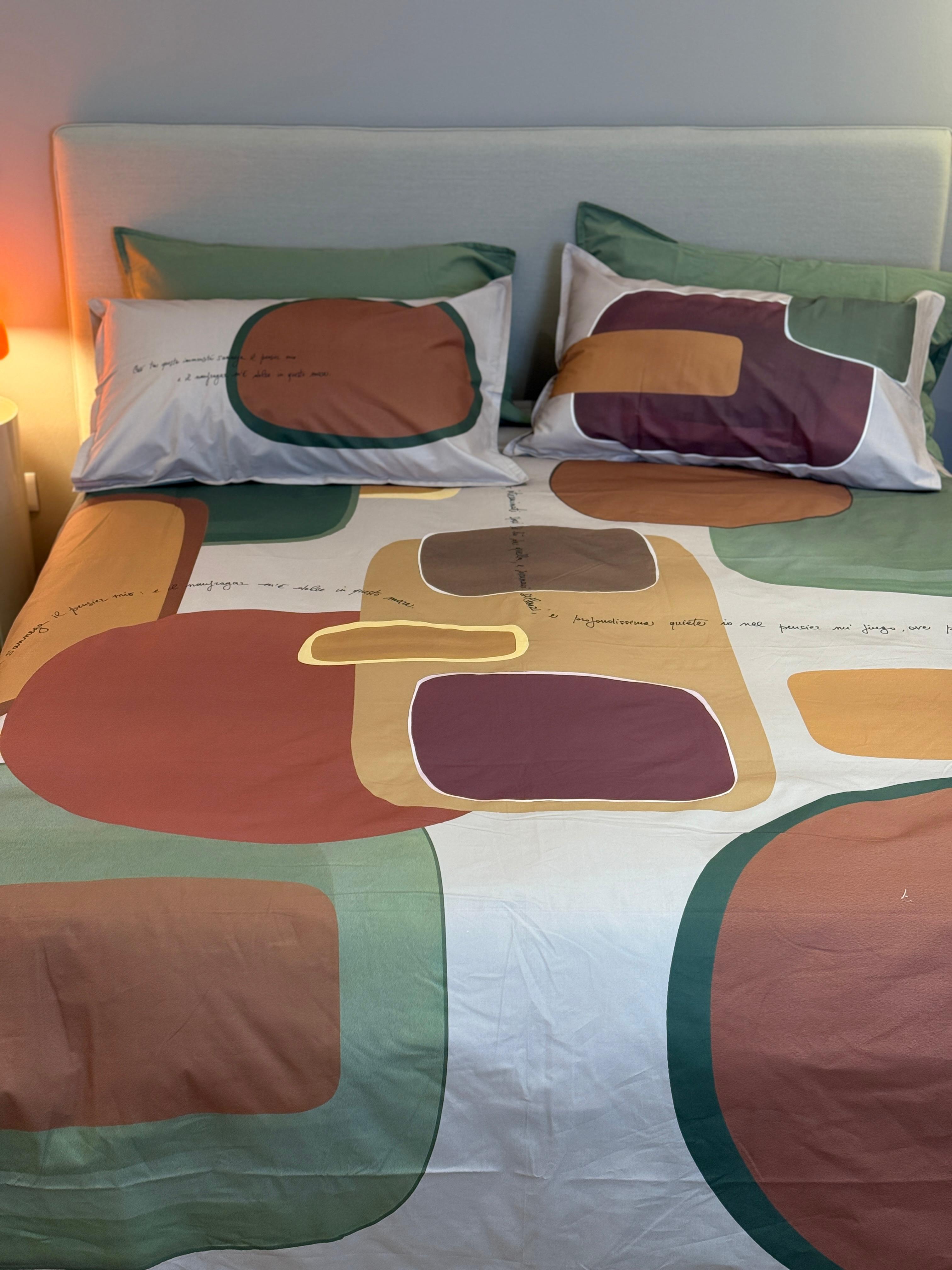 Parure Copripiumino Percalle Stampa Digitale INTRUSI D'AUTORE Letto Moreali Tessile Casa