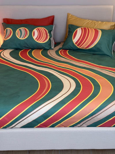 Parure Copripiumino Stampa Digitale ONDE Letto Moreali Tessile Casa