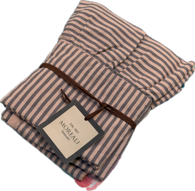 POPUP Coppia Federe Cotone No-Stiro Sovratinto FRAPPA Letto Moreali Tessile Casa 50 x 80 cm Righe Rosa Tenue