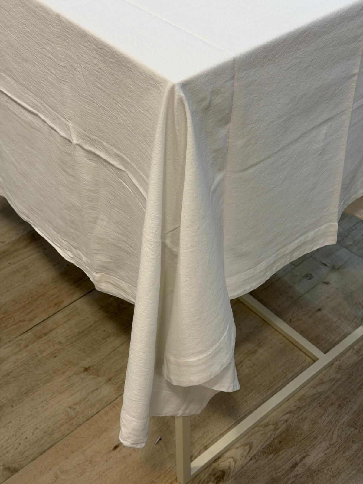 POPUP - Tovaglia Stone Washed PANAMA Cucina Moreali Tessile Casa 140 x 180 Bianco