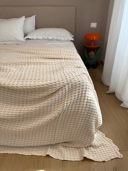 Copriletto Stone Washed Apone Letto Moreali Tessile Casa Matrimoniale 260 x 250 Ivory / Avorio