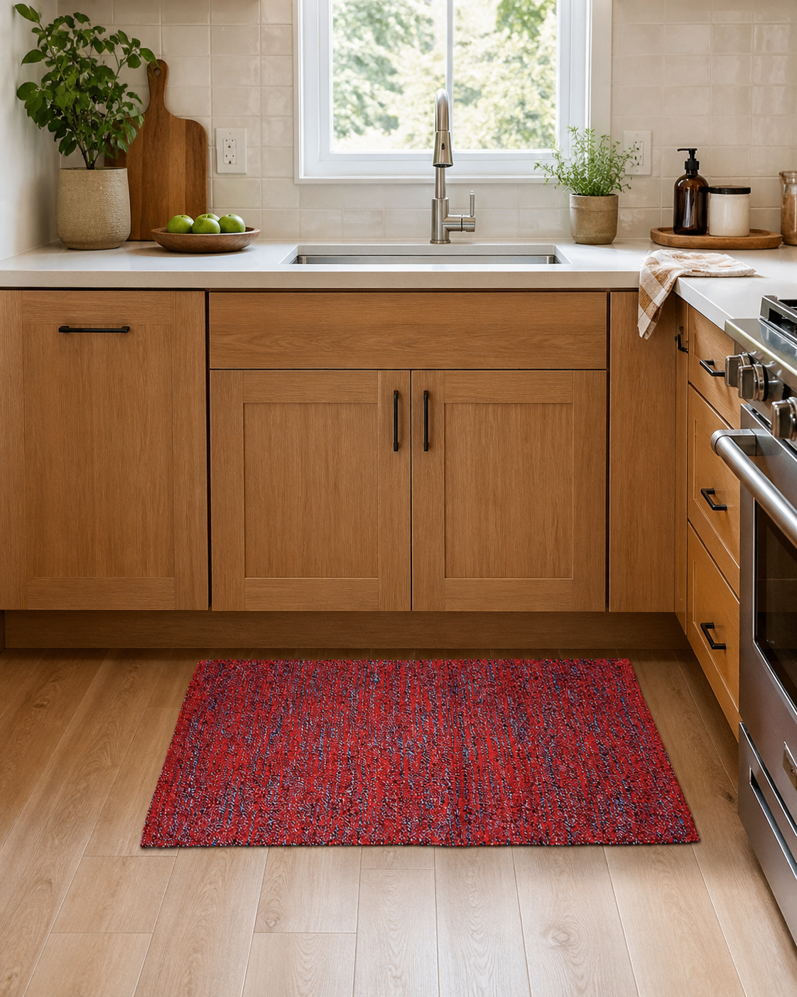 Tappeto Cotone Sale e Pepe Cucina Moreali Tessile Casa 50 x 140 Rosso