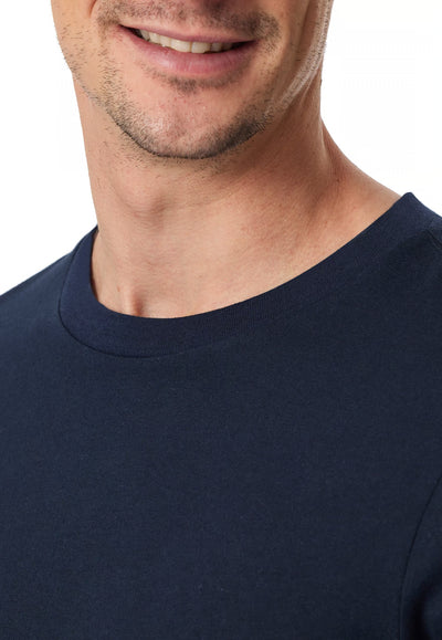 Maglietta Manica Lunga Uomo Cotone Blu Notte Abbigliamento Schiesser