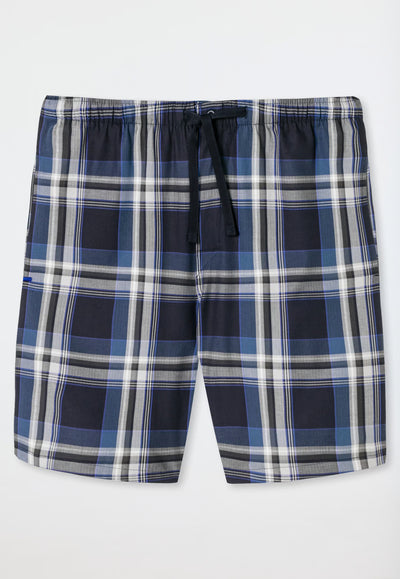 Pantaloncini Corti Uomo Cotone Quadretti Blu Abbigliamento Schiesser