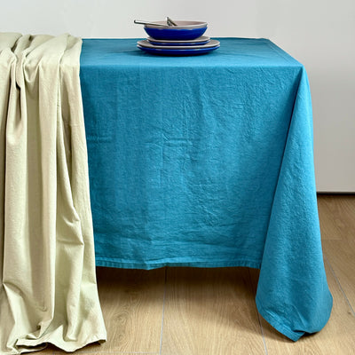 Tovaglia No-Stiro Cotone STONE Cucina Moreali Tessile Casa 150 x 180 Ottanio