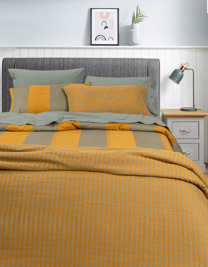 Parure Copripiumino Tinto Filo QUADRETTI Letto Sisu