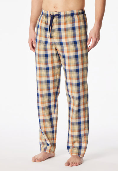 Pantaloni Uomo Cotone Quadretti Beige Abbigliamento Schiesser