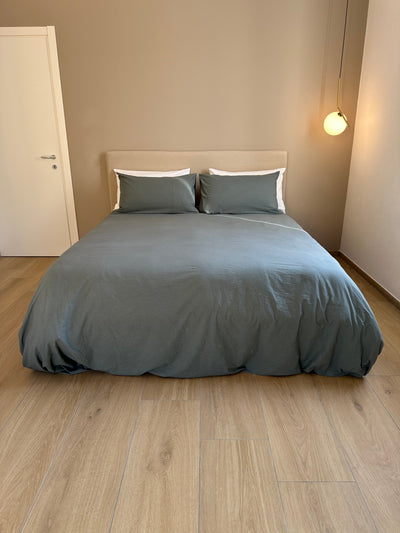 POPUP Parure Copripiumino No-Stiro ESSENZIALE Singolo Letto Moreali Tessile Casa Singolo Antracite