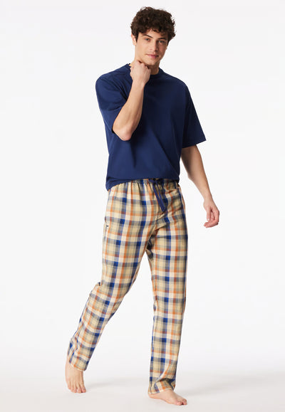 Pantaloni Uomo Cotone Quadretti Beige Abbigliamento Schiesser S Beige