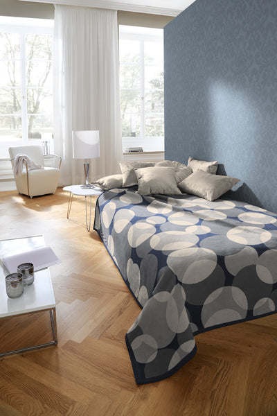 Plaid Caldo Cotone Circles Jeans Soggiorno Borbo 150 x 200 Denim