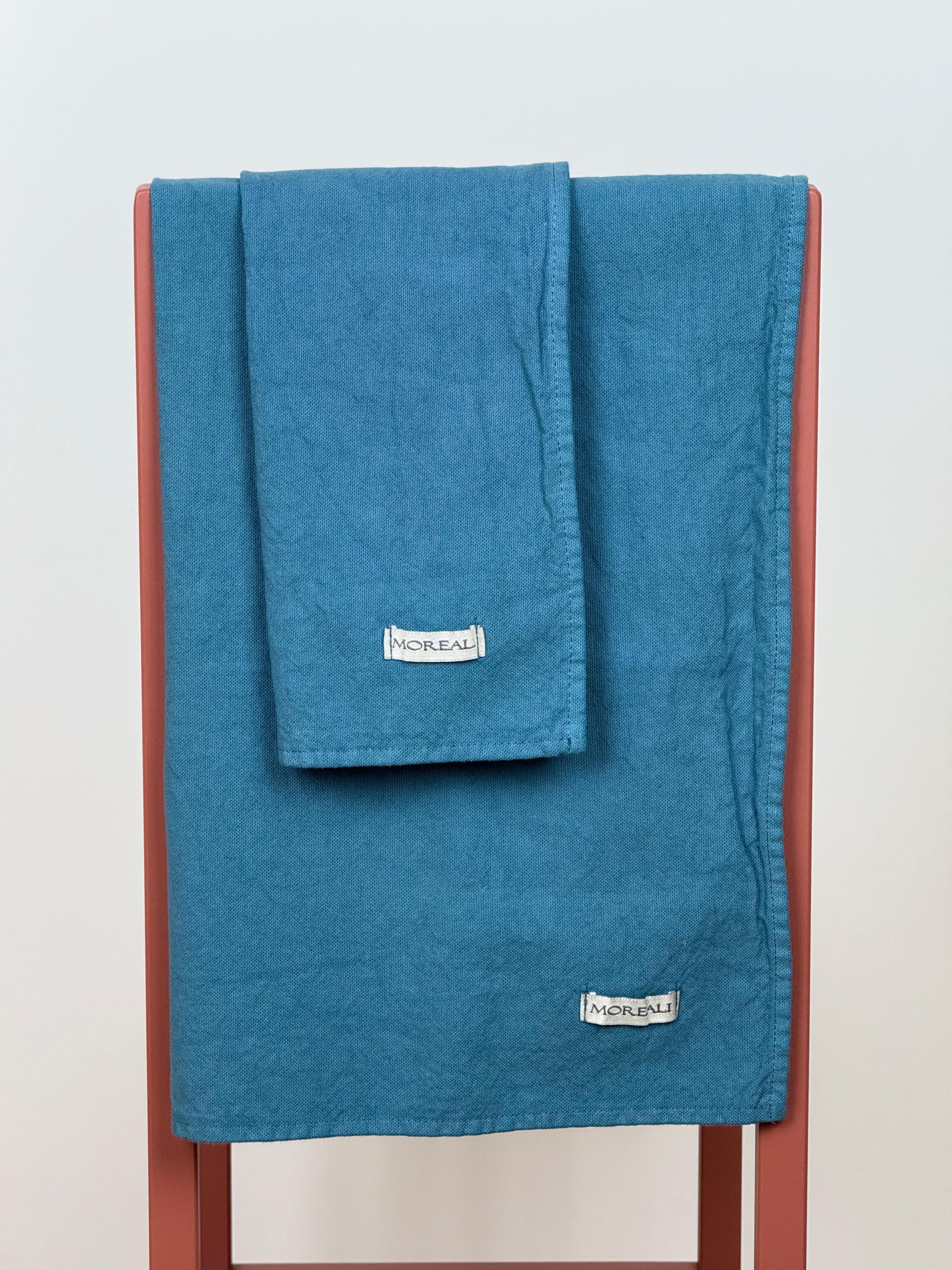 Set Canovacci No-Stiro Cotone STONE Cucina Moreali Tessile Casa 50 x 70 cm Ottanio