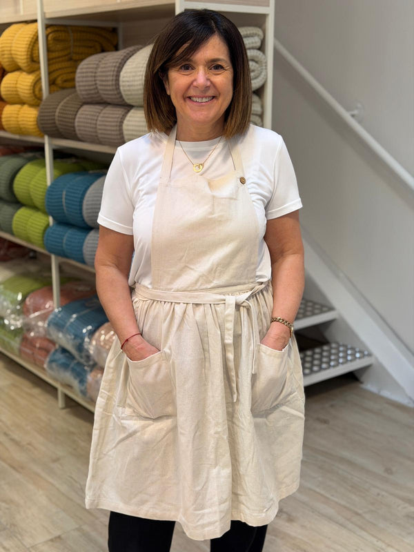 POPUP - Grembiule Pettorina Cotone Cucina Moreali Tessile Casa Taglia Unica Panna