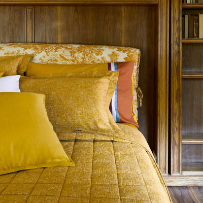 Trapuntino Raso 300TC BACO Letto Fazzini Matrimoniale 270 x 270 Senape