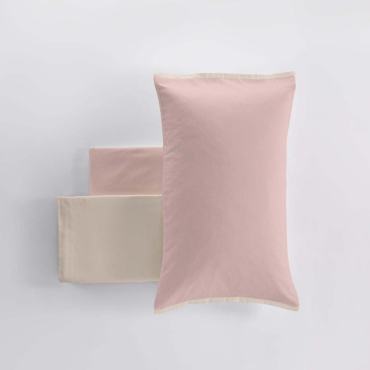 POPUP - Completo Lenzuola Caldo Cotone BICOLOR Letto Cogal Piazza e Mezzo Noisette