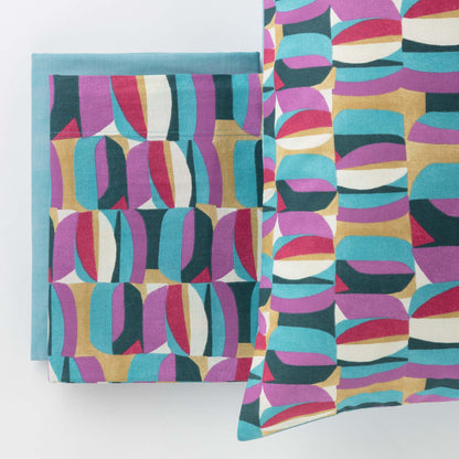 Completo Lenzuola Cotone Stampato Gin Letto Riviera Matrimoniale Multicolor