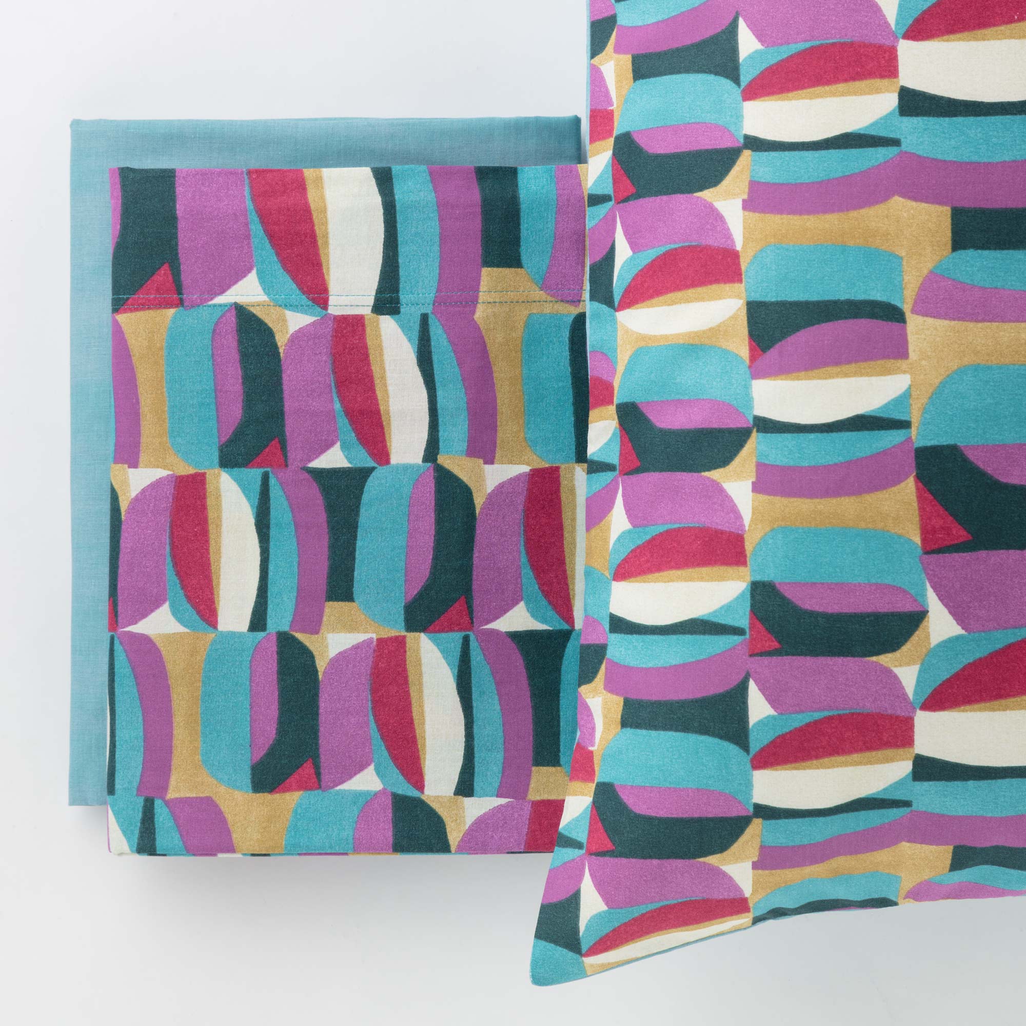 Parure Copripiumino Cotone Stampato Gin Letto Riviera Matrimoniale Multicolor