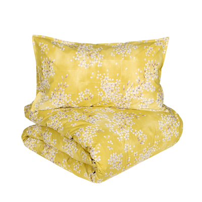 Parure Copripiumino Percalle KIMONO Letto Fazzini Matrimoniale Giallo