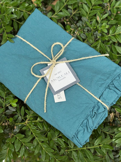 Coppia Federe Cotone No-Stiro FRAPPINA Letto Moreali Tessile Casa 50 x 80 cm Ottanio