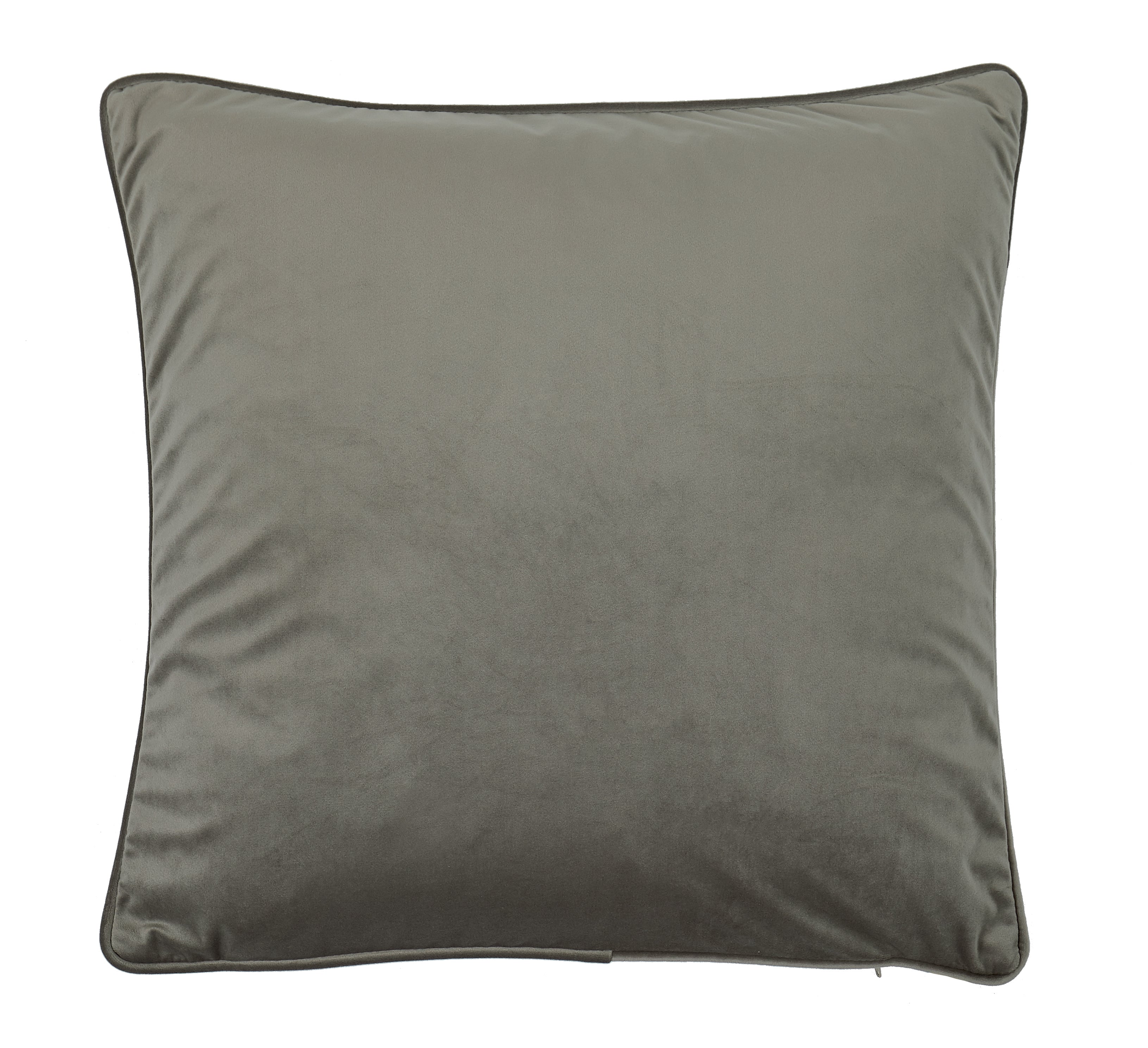 Fodera Cuscino Arredo Piping VELLUTO Made in Italy Soggiorno Moreali Tessile Casa 50 x 50 Grigio 205