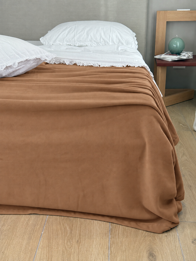 Coperta Pile Battuto ABBRACCIO Soggiorno Moreali Tessile Casa Matrimoniale 250 x 210 Caramello P703