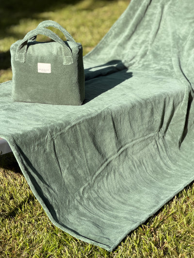 Telo Mare/Doccia + Bag BAMBOO Bagno Moreali Tessile Casa 100 x 180 Verde