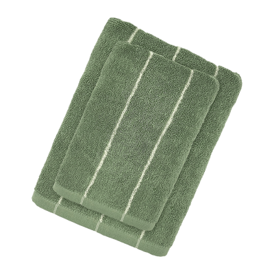 Set Asciugamani Tinto Filo SMART Bagno Fazzini 100 x 50 / 50 x 38 Verde/Off White