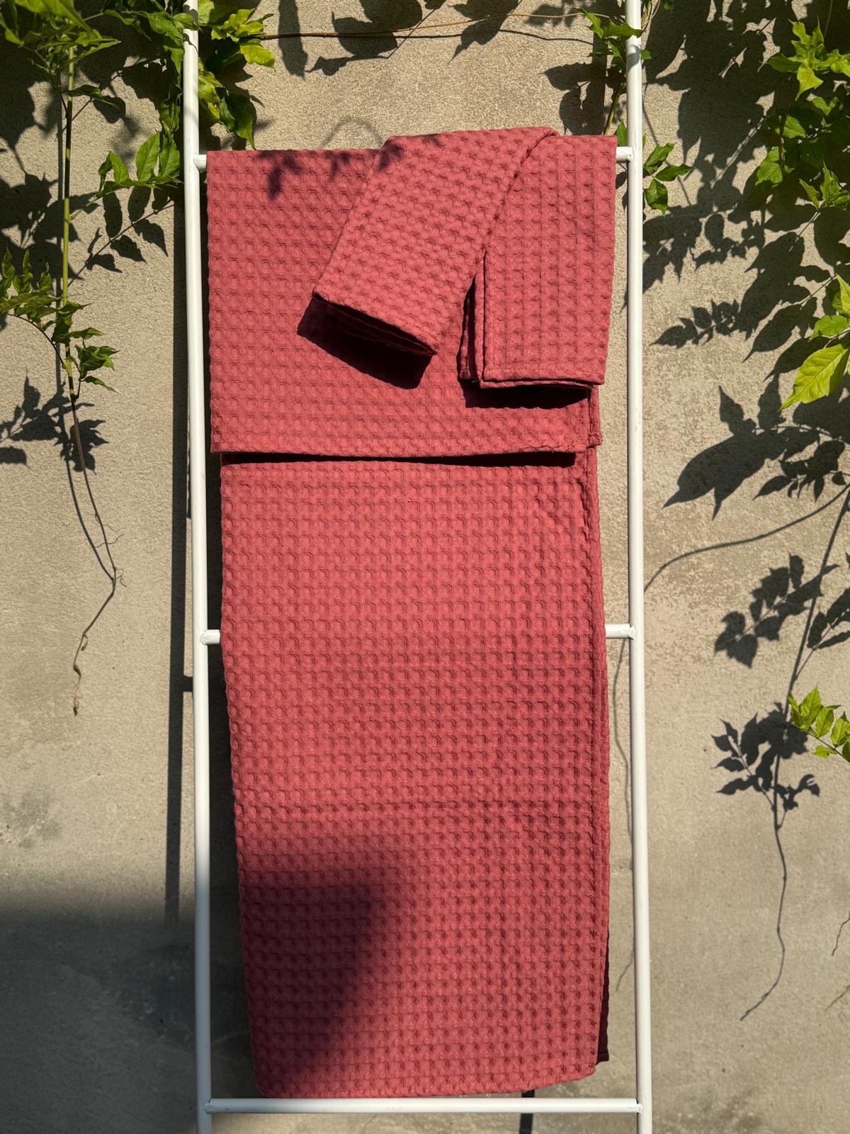 Set Asciugamani APONE Bagno Moreali Tessile Casa 60 x 110 / 40 x 60 Fragola