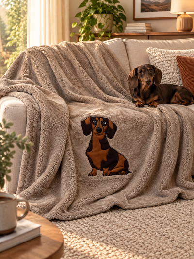 Plaid Pile Coccola Ricamato BASSOTTO Soggiorno Maryplaid 150 x 180 Deserto