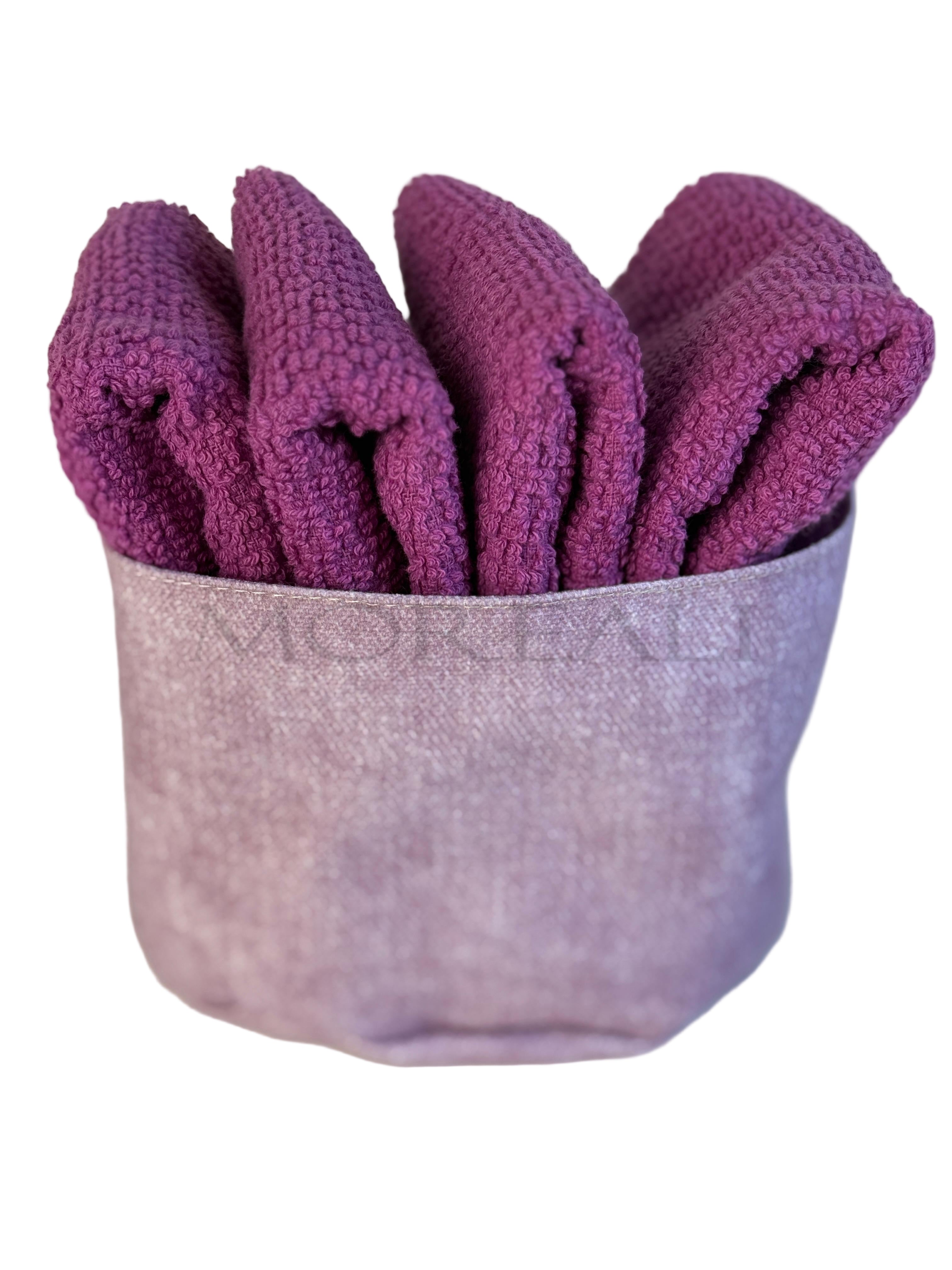 Set 4 Lavette + Cestino PEPE Bagno Maison Sucrée 30 x 30 Orchidea var.15