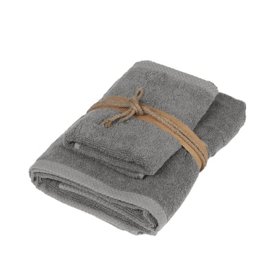 Coppia Asciugamani Square Bagno Fazzini 60 x 110 / 40 x 60 Piombo