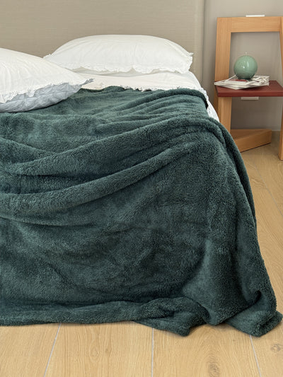 Coperta Extra Soft COCCOLA Soggiorno Moreali Tessile Casa Matrimoniale 250 x 210 Verde Foresta