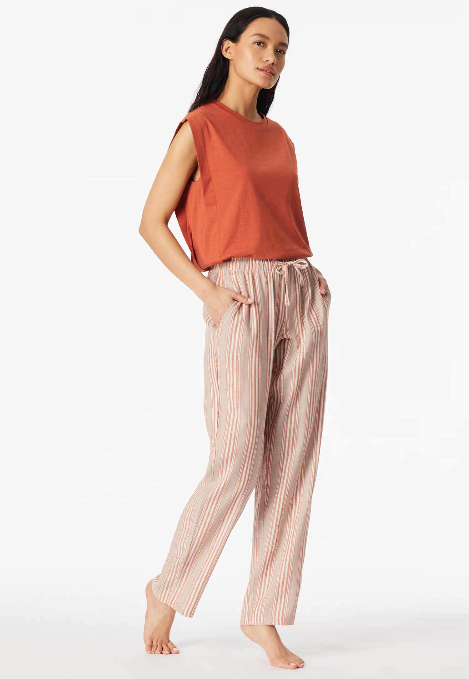 Pantaloni Stripes Misto Lino Abbigliamento Schiesser S Lino