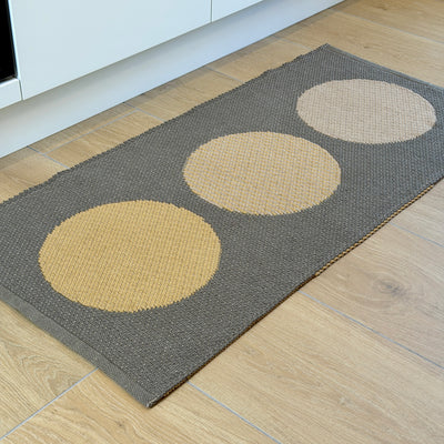 Tappeto Artigianale Jacquard Lino/Cotone POP ART Soggiorno Moreali Tessile Casa 60 x 100 Brown - Curry - Nocino