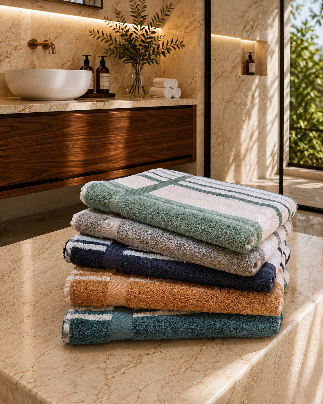 Asciugamano MAXI Cotone Americano Tinto Filo Bagno Moreali Tessile Casa
