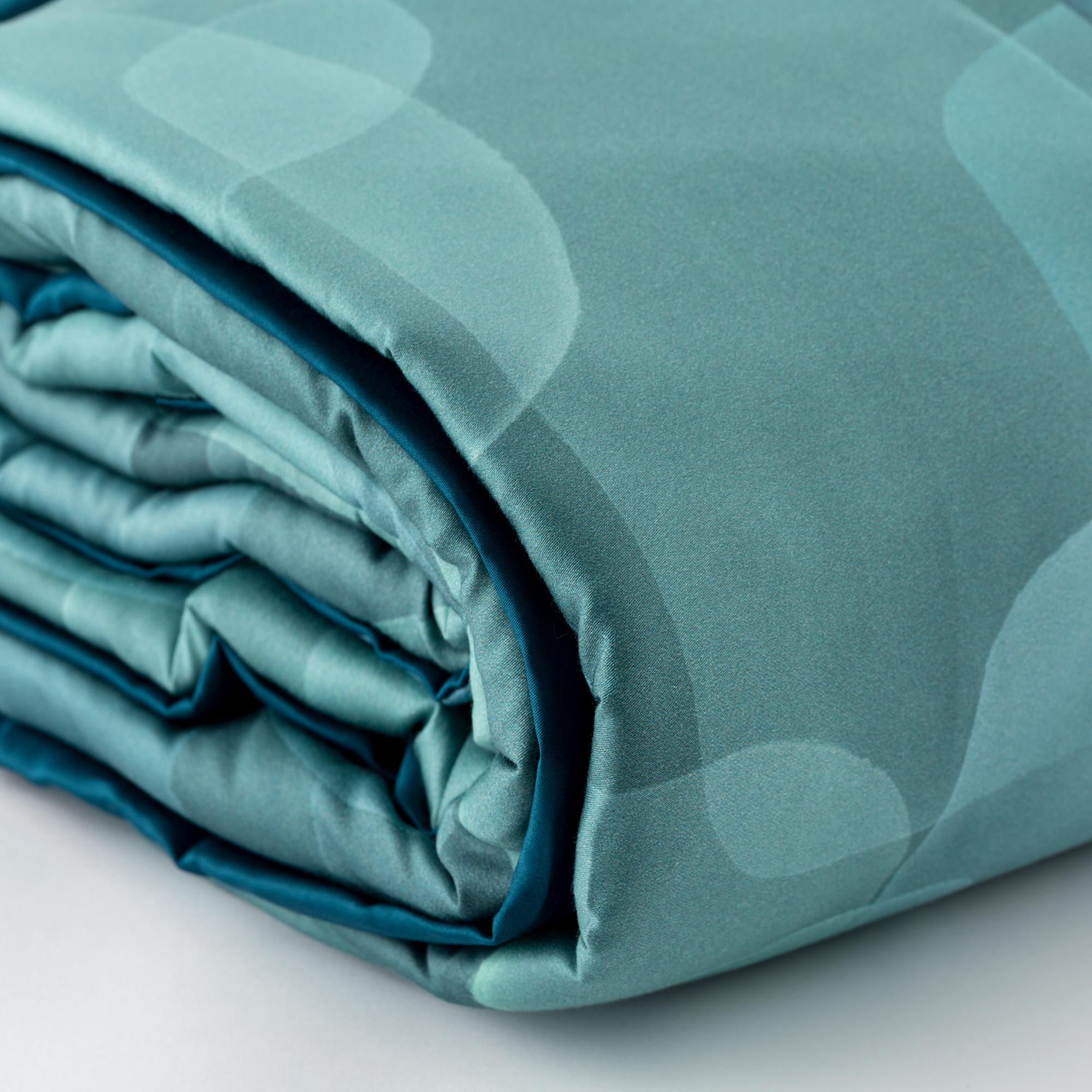 Parure Copripiumino Raso 300TC Stampa Digitale Aqua Letto Reevèr