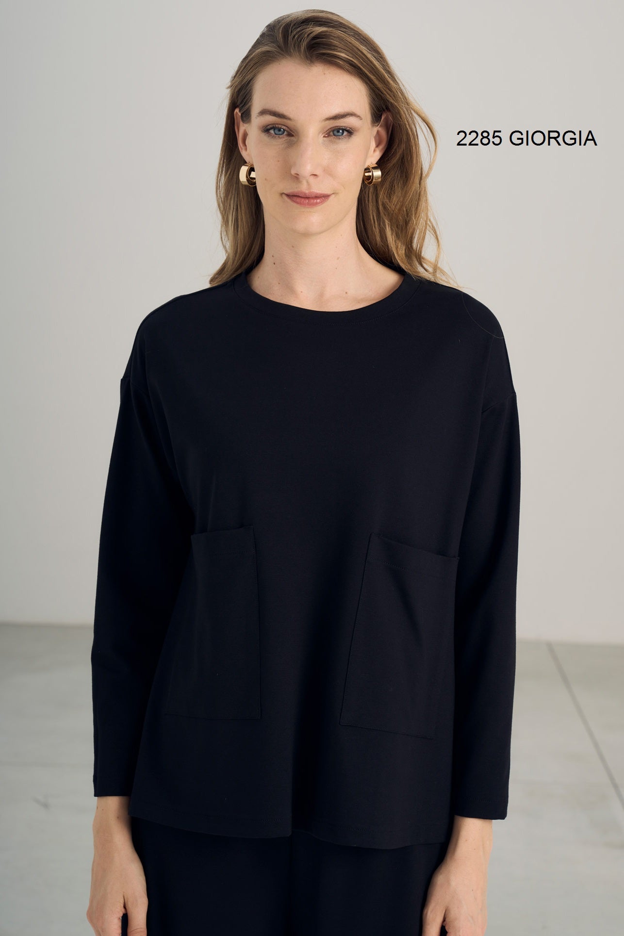 Casacca Punto Stoffa GIORGIA Abbigliamento Moreali Tessile Casa S Nero