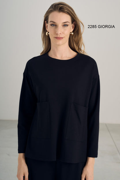 Casacca Punto Stoffa GIORGIA Abbigliamento Moreali Tessile Casa S Nero