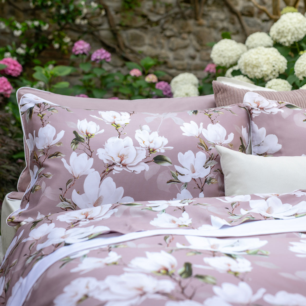 Completo Lenzuola Copriletto Raso LAVINIA Letto Galizzi Matrimoniale Rosa