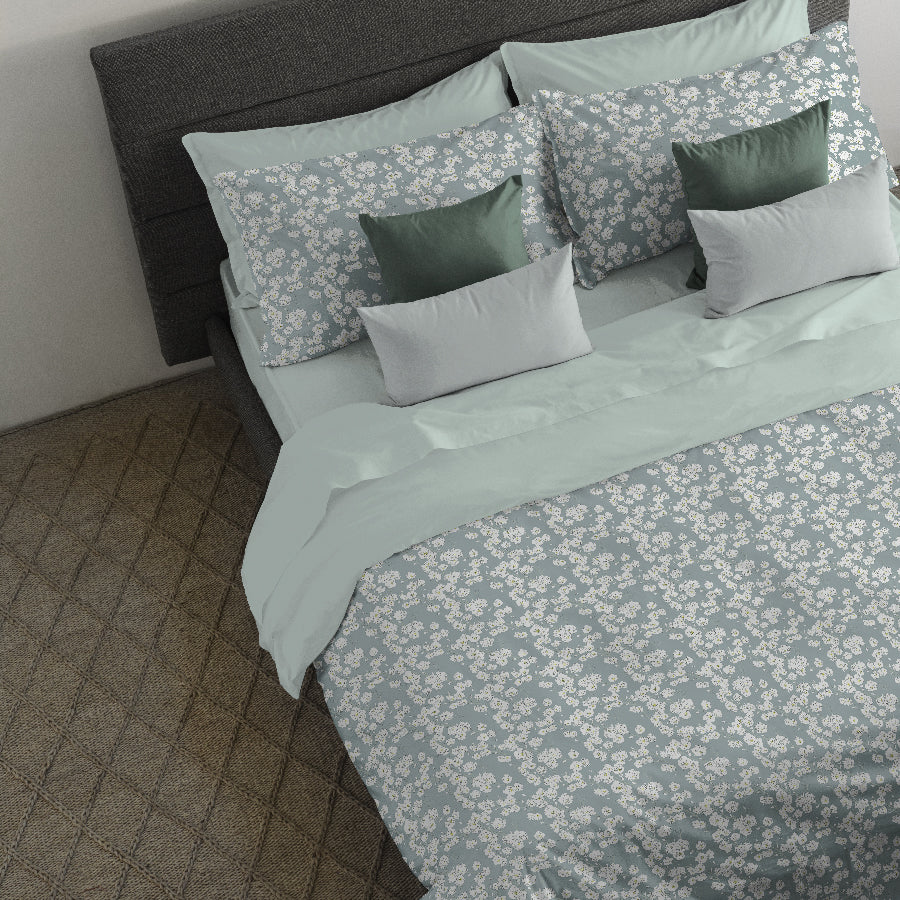 Parure Copripiumino Living 2335 Letto Cogal Matrimoniale Azzurro