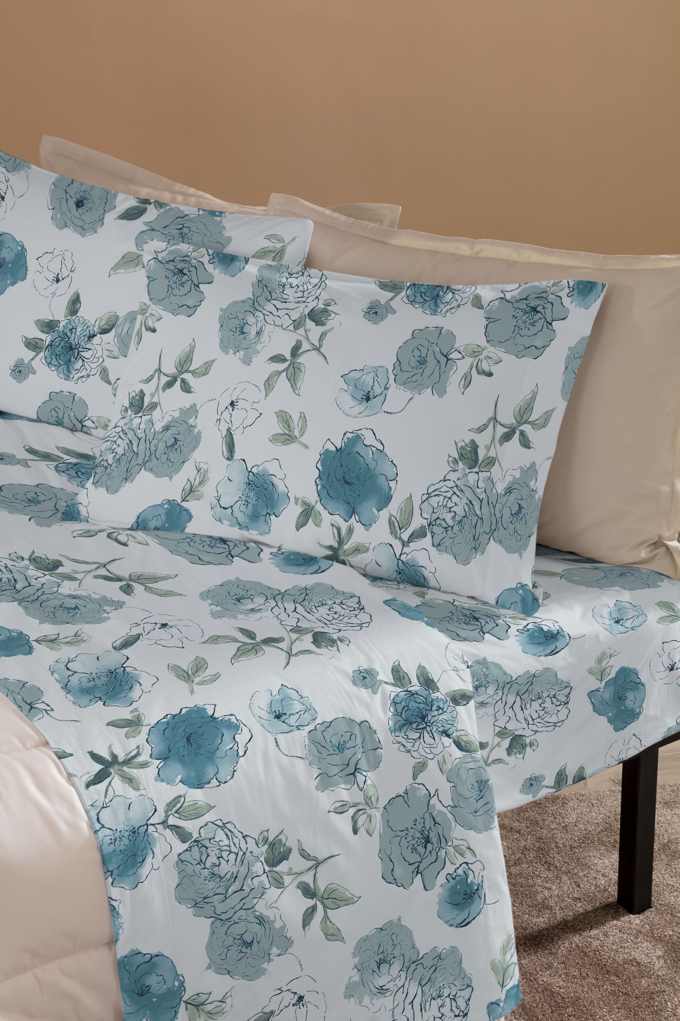 Completo Lenzuola Flanella Cotone Stampato Hermosa Letto Riviera