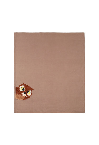 Plaid Pile Battuto Ricamato 'Gufetto' Soggiorno Maryplaid 160 x 180 Tortora