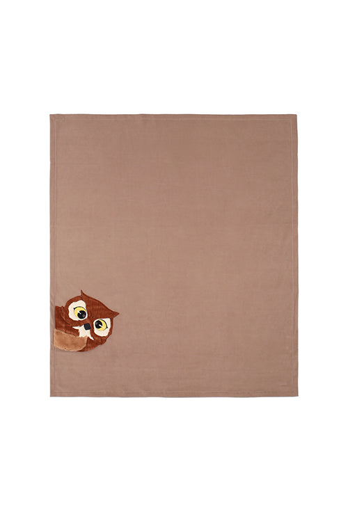 Plaid Pile Battuto Ricamato 'Gufetto' Soggiorno Maryplaid 160 x 180 Tortora