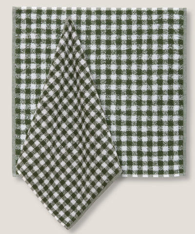 Set Canovacci Tela+Spugna QUADRETTI Cucina Moreali Tessile Casa 50 x 70 / 50 x 50 Verde