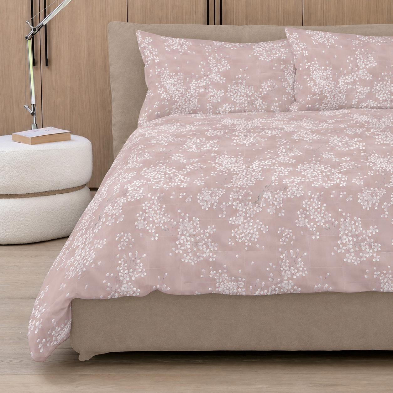 Parure Copripiumino Percalle KIMONO Letto Fazzini Matrimoniale Rosa