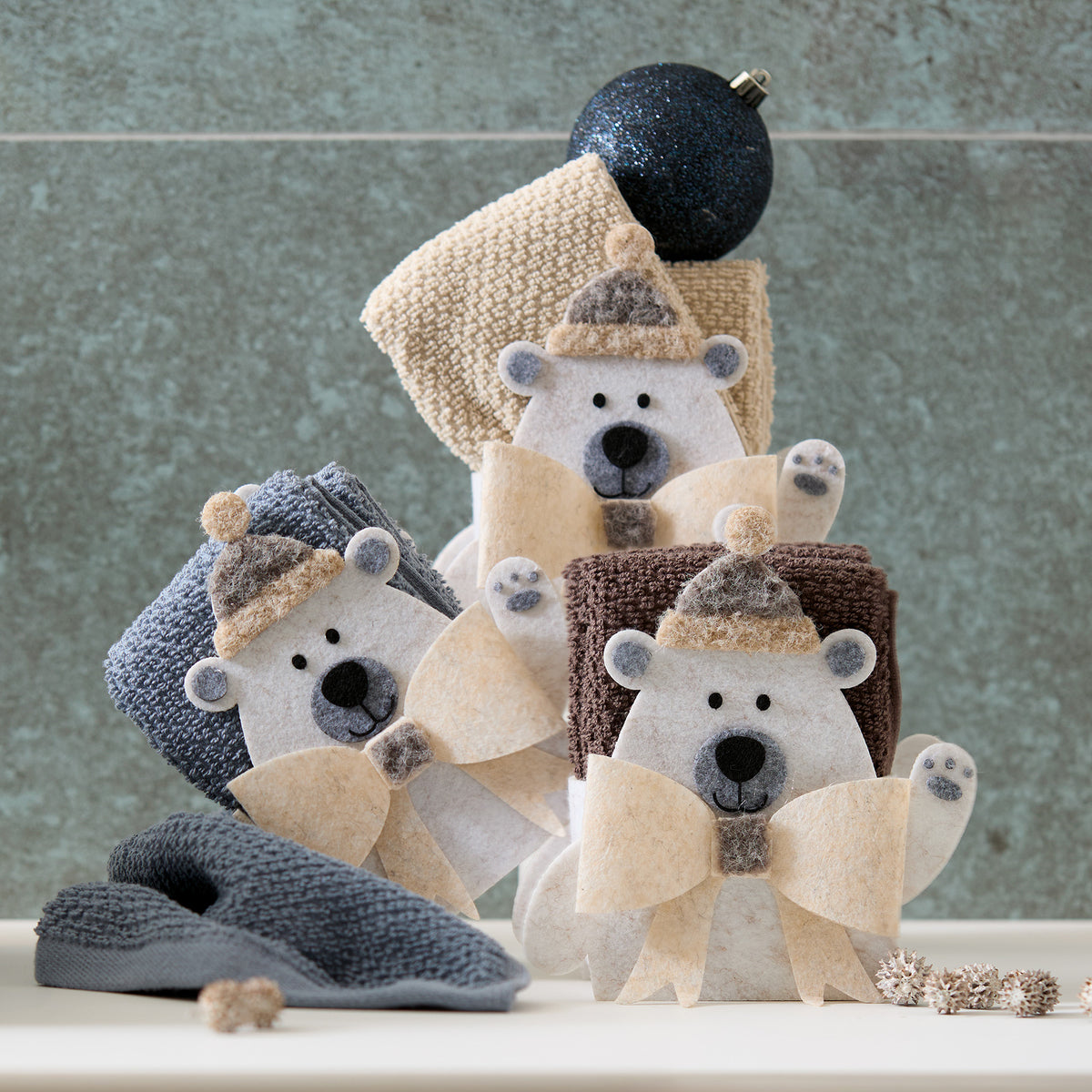 Set 3 Lavette + Cestino ATELIER D'INVERNO