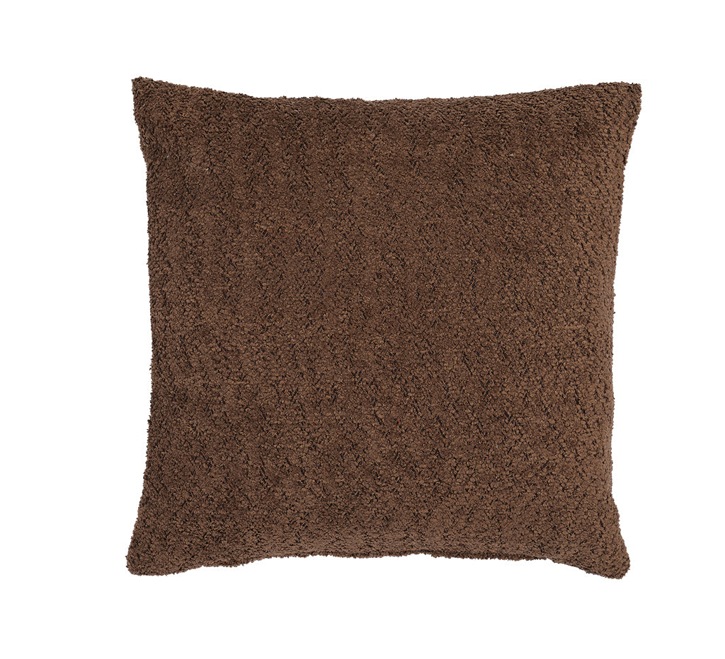 Fodera Cuscino Arredo BOUCLÈ Made in Italy Soggiorno Moreali Tessile Casa 35 x 50 Cioccolato 04