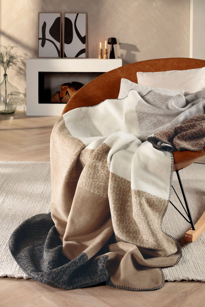 Plaid in Caldo Cotone CONTURE FLOW Soggiorno Borbo 150 x 200 Naturale