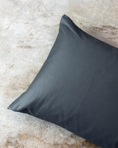 POPUP - Federa Tinta Unita Raso di Cotone Letto Moreali Tessile Casa 52 x 82 cm Antracite
