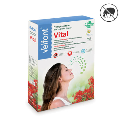 Coprimaterasso Antiacaro Impermeabile Vital® Materasso Velfont Singolo 90 x 190/200 Bianco