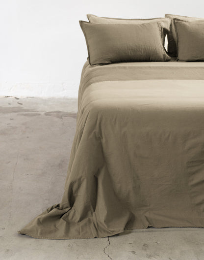 Parure Copripiumino No-Stiro Lino/Cotone NIRANO Letto Moreali Tessile Casa Matrimoniale Deserto